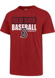 47 Boston Red Sox Red Blockout Super Rival Short Sleeve T Shirt