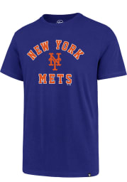 47 New York Mets Blue Varsity Arch Super Rival Short Sleeve T Shirt
