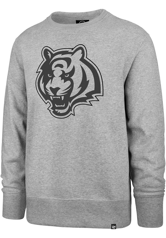 47 Cincinnati Bengals Mens Grey Pop Imprint Headline Long Sleeve Crew Sweatshirt
