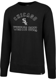 47 Chicago White Sox Mens Black Varsity Arch Headline Long Sleeve Crew Sweatshirt
