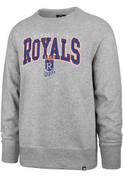47 Kansas City Royals Mens Grey Varsity Block Headline Long Sleeve Crew Sweatshirt