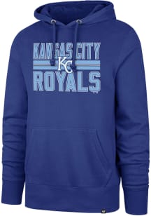47 Kansas City Royals Mens Blue Block Stripe Headline Long Sleeve Hoodie