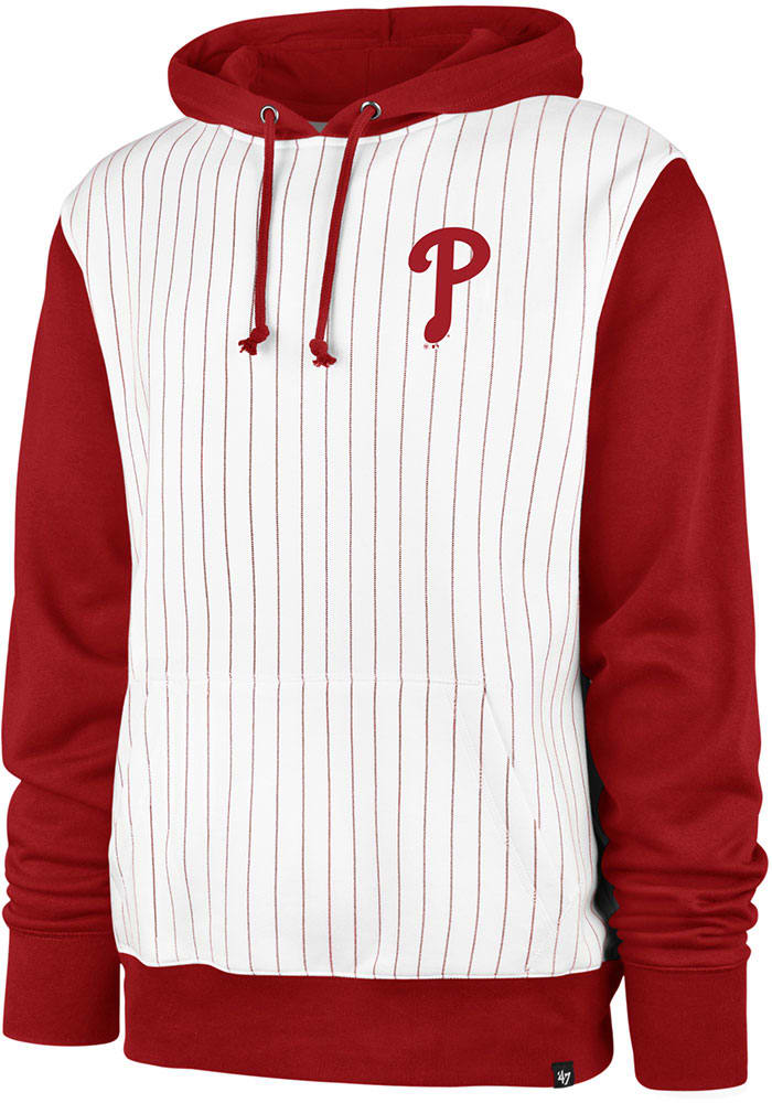 47 Brand Philadelphia Phillies Men's Pinstripe Hoodie - White/Red