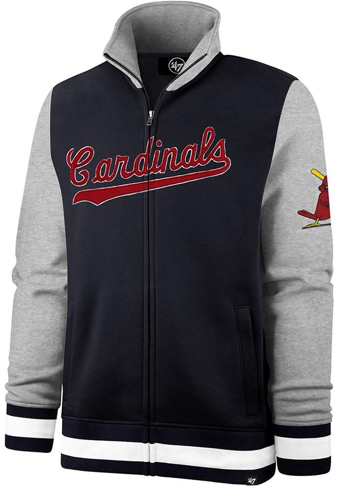 47 St Louis Cardinals Mens Navy Blue Heritage Iconic Track Jacket