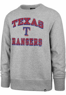 47 Texas Rangers Mens Grey Grounder Headline Long Sleeve Crew Sweatshirt