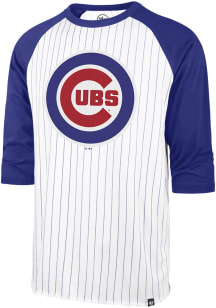47 Chicago Cubs White Pinstripe Raglan Long Sleeve Fashion T Shirt