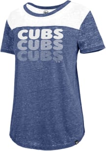 47 Chicago Cubs Womens Blue Fade Out Short Sleeve T-Shirt