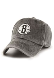 47 Brooklyn Nets NBA 75th Anniversary Rocker Clean Up Adjustable Hat - Black
