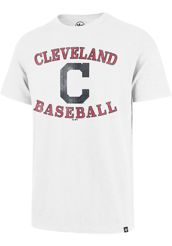 47 Cleveland Indians White COUNTER ARC SCRUM Short Sleeve Fashion T Shirt
