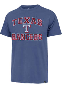 47 Texas Rangers Blue UNION ARCH FRANKLIN Short Sleeve Fashion T Shirt