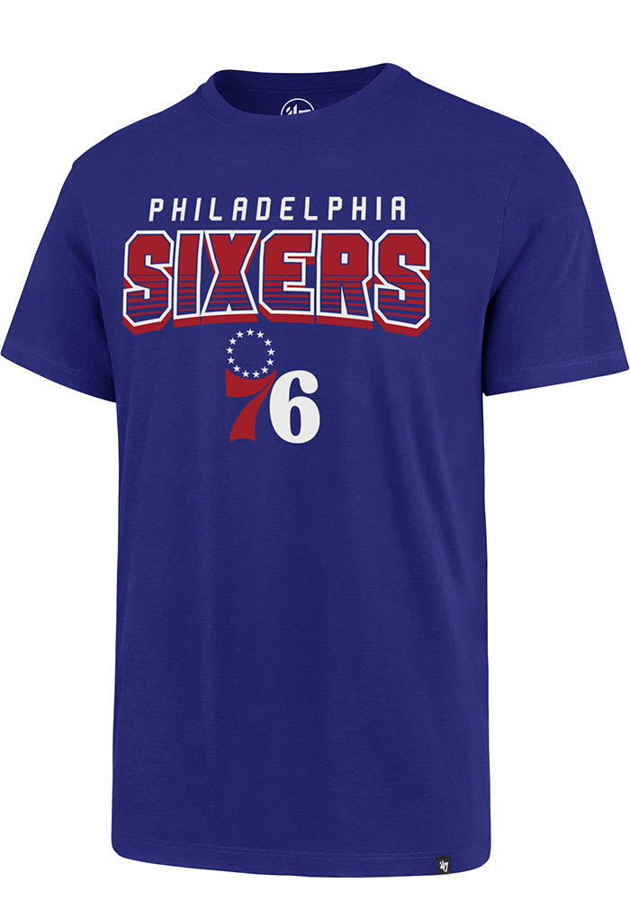 47 Philadelphia 76ers Blue COURT PRESS SUPER RIVAL Short Sleeve T Shirt