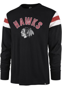 47 Chicago Blackhawks Black Franklin Rooted Long Sleeve Fashion T Shirt