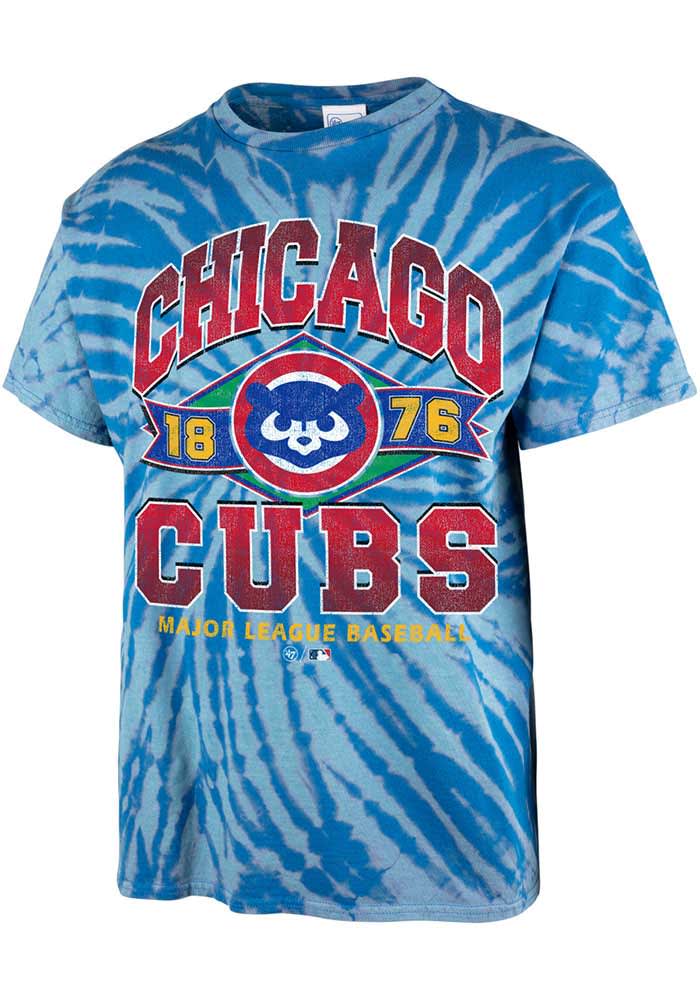47 Chicago Cubs Blue Brickhouse Tubular Short Sleeve Fashion T Shirt