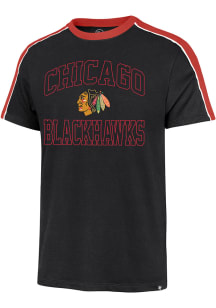 47 Chicago Blackhawks Black Hollow Tempo Short Sleeve Fashion T Shirt