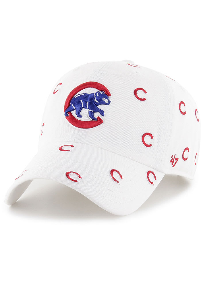 47 Brand Women's Chicago Cubs White Confetti Icon Clean Up Adjustable Hat