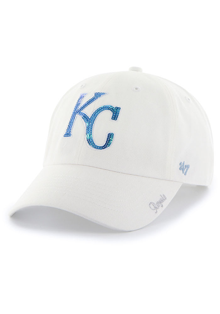 47 Kansas City Royals White Sparkle Clean Up Womens Adjustable Hat