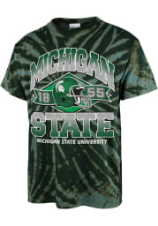 47 Michigan State Spartans Green Tie Dye Brickhouse Vintage Tubular Short Sleeve Fashion T Shirt