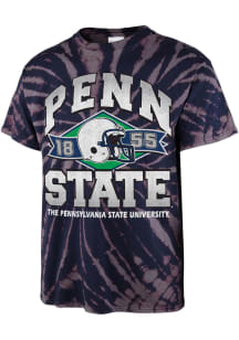 Penn State Nittany Lions Navy Blue 47 Tie Dye Brickhouse Vintage Tubular Short Sleeve Fashion T ..