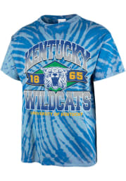 47 Kentucky Wildcats Blue Tie Dye Brickhouse Vintage Tubular Short Sleeve Fashion T Shirt