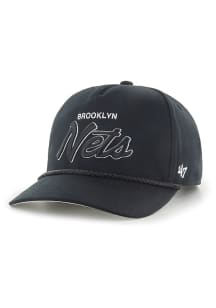 47 Brooklyn Nets Crosstown Script Hitch Adjustable Hat - Black
