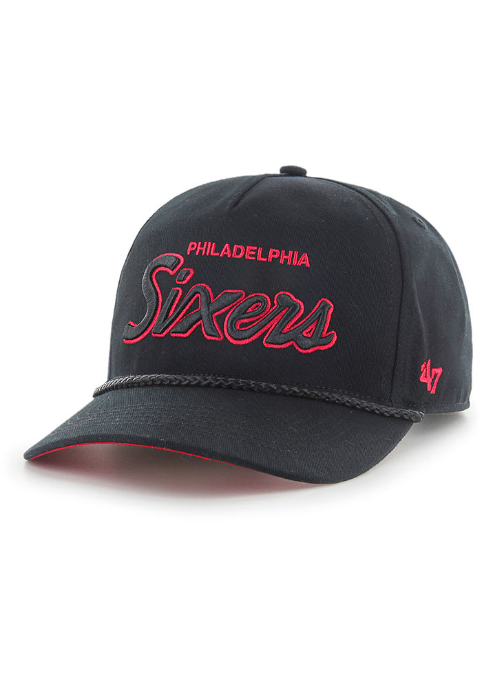 47 Philadelphia 76ers Crosstown Script Hitch Adjustable Hat - Black