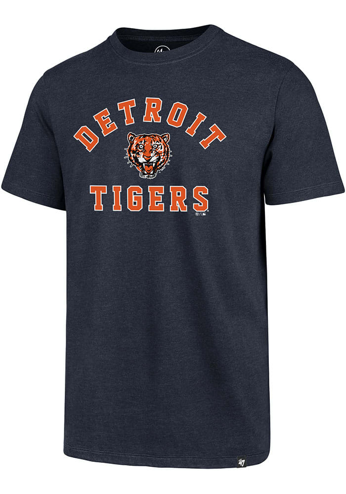 47 Detroit Tigers NAVY COOP Varsity Arch Club Short Sleeve T Shirt