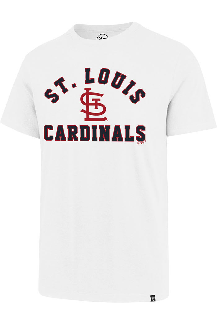 47 St Louis Cardinals Womens White Match Notch Crew Short Sleeve T-Shirt