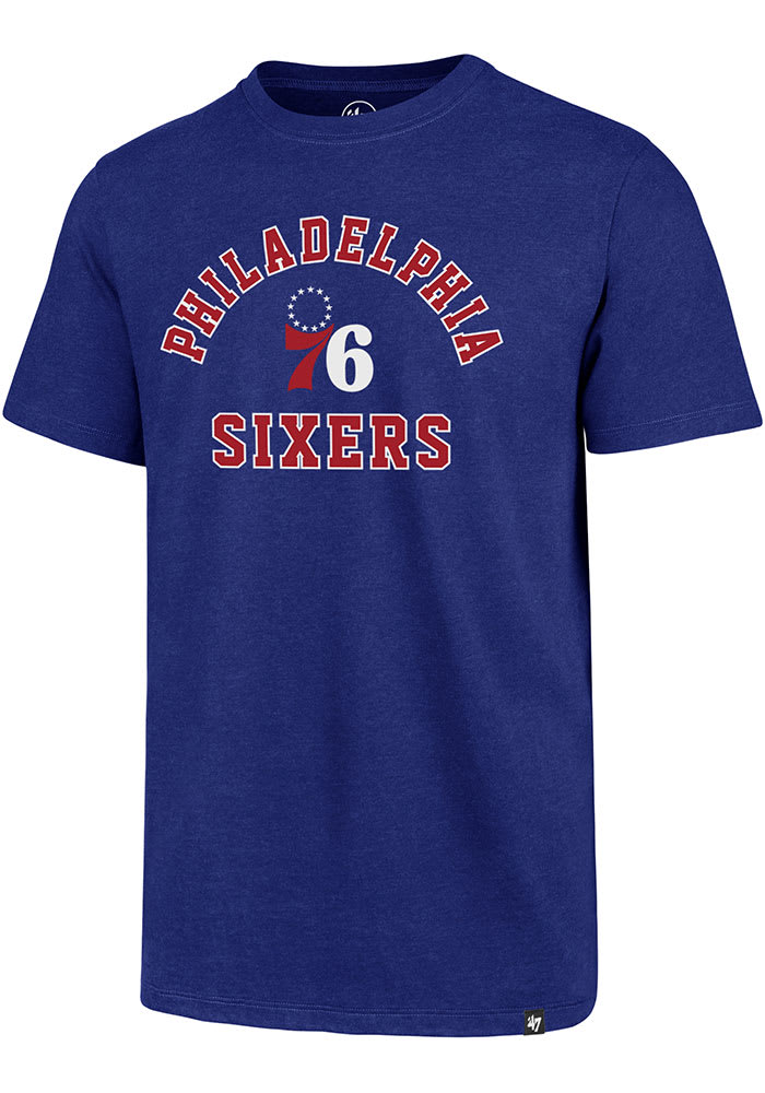 47 Philadelphia 76ers Blue Varsity Arch Club Short Sleeve T Shirt