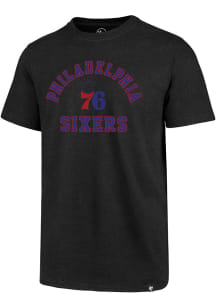 47 Philadelphia 76ers Black Varsity Arch Club Short Sleeve T Shirt