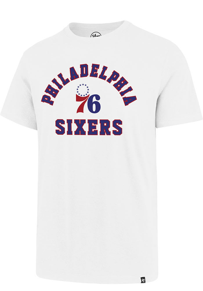 47 Philadelphia 76ers White Varsity Arch Super Rival Short Sleeve T Shirt