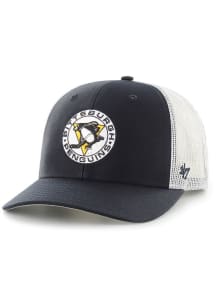 47 Pittsburgh Penguins Vintage Trucker Adjustable Hat - Navy Blue