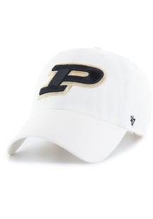 47 White Purdue Boilermakers Logo Clean Up Adjustable Hat