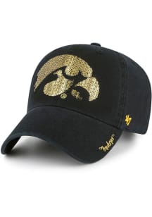 Iowa Hawkeyes 47 Sparkle Clean Up Womens Adjustable Hat - Black