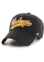 47 Iowa Hawkeyes Black Sparkel Swoop Clean Up Womens Adjustable Hat