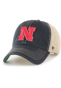 47 Black Nebraska Cornhuskers Trawler Clean Up Adjustable Hat