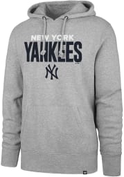 47 New York Yankees Mens Grey Stack Up Long Sleeve Hoodie