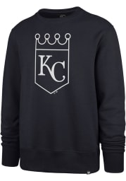 47 Kansas City Royals Mens Navy Blue Imprint Headline Long Sleeve Crew Sweatshirt