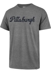 47 Pittsburgh Pirates Grey Cursive Wordmark Short Sleeve T Shirt