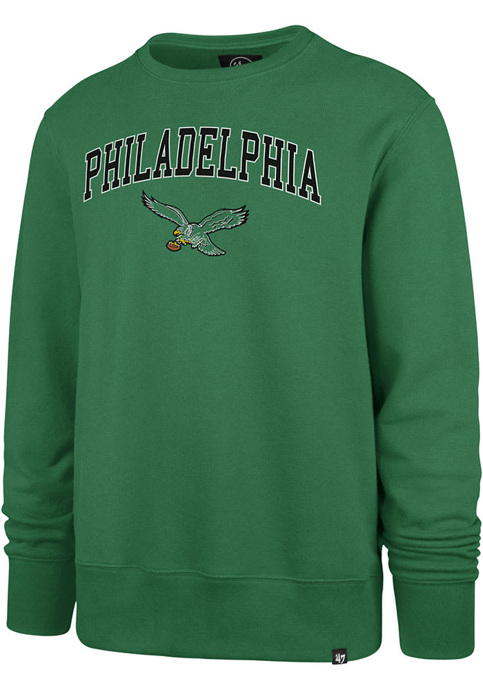 47 Philadelphia Eagles Mens Kelly Green Arch Gamebreak Long Sleeve Crew  Sweatshirt - 48005851