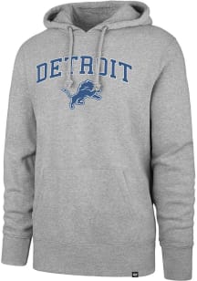 47 Detroit Lions Mens Grey ARCH GAME HEADLINE Long Sleeve Hoodie
