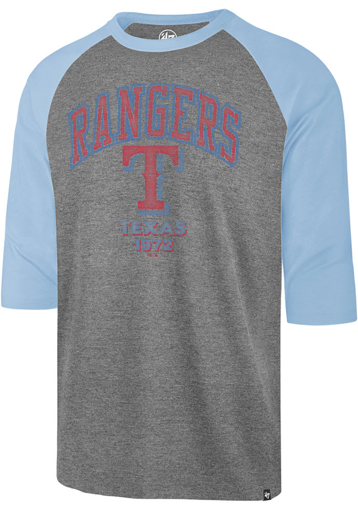 Texas Rangers Light Blue Alt Wordmark Long Sleeve Fashion T Shirt