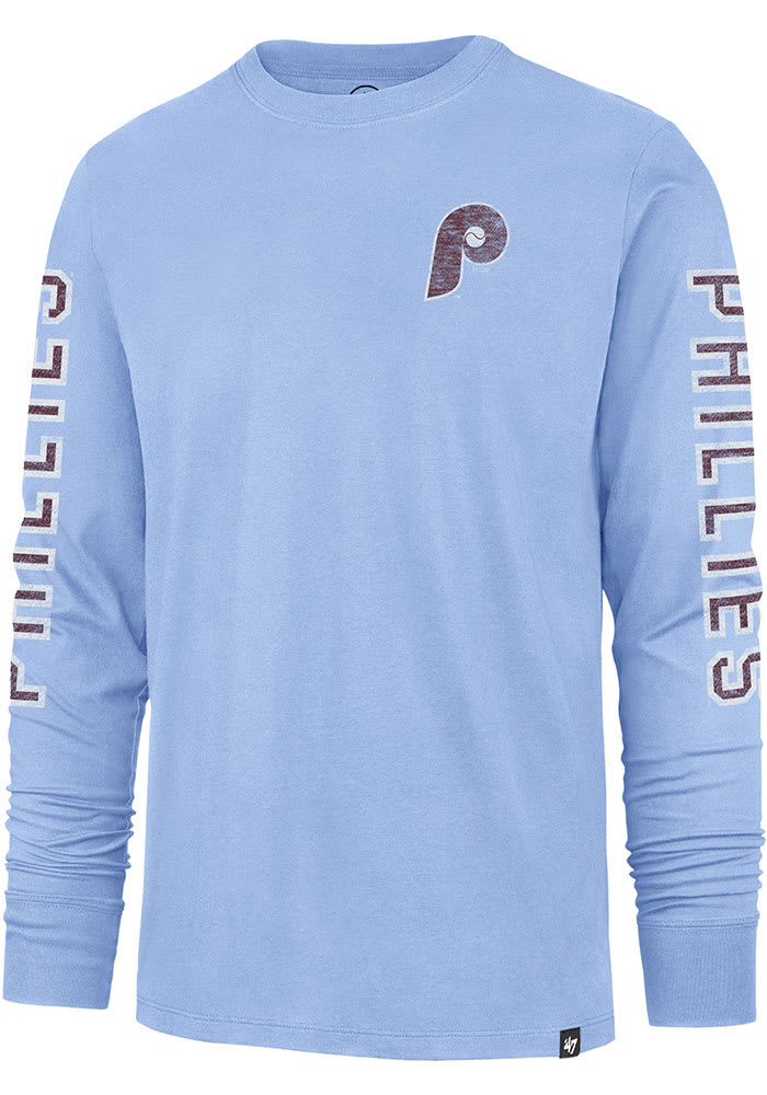 47 Philadelphia Phillies Light Blue Triple Threat Franklin Long Sleeve Fashion T Shirt