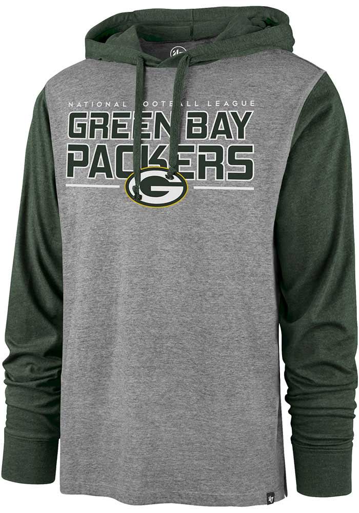 47 Green Bay Packers Mens Grey Callback Club Long Sleeve Hoodie