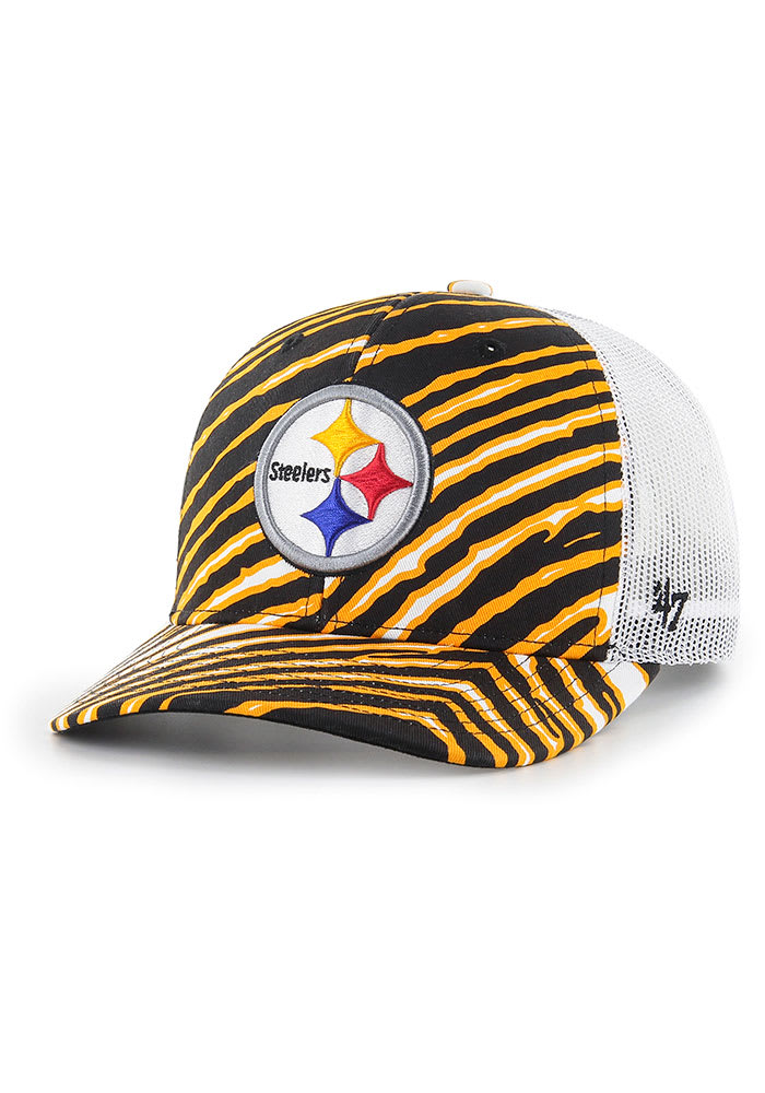 47 Pittsburgh Steelers Zubaz Trucker Adjustable Hat - Black