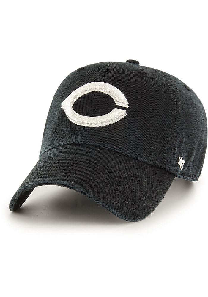 47 Cincinnati Reds White Logo Clean Up Adjustable Hat - Black