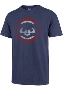 47 Chicago Cubs Blue Coop Grit Vintage Scrum Short Sleeve Fashion T Shirt