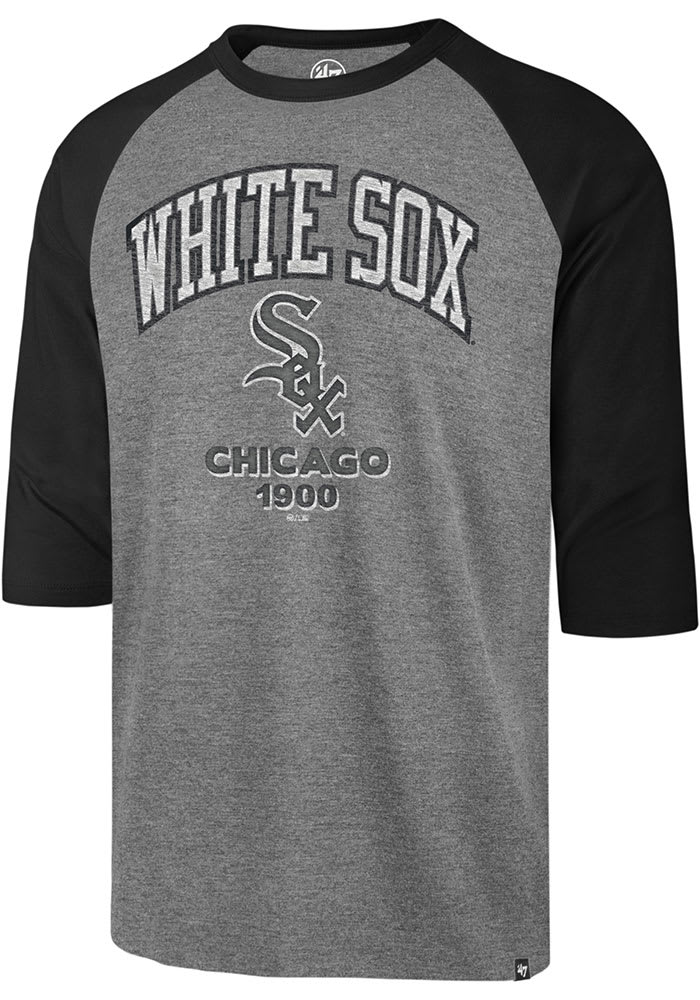 47 Chicago White Sox Grey Regime Franklin Raglan Long Sleeve Fashion T Shirt