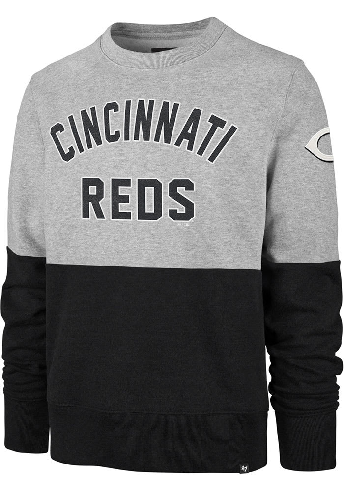 47 Cincinnati Reds Mens Grey Gibson Crew Long Sleeve Fashion Sweatshirt