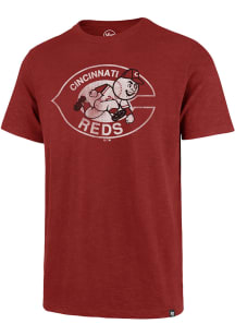 47 Cincinnati Reds Red Coop Grit Vintage Scrum Short Sleeve Fashion T Shirt