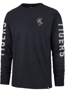 47 Detroit Tigers Navy Blue Triple Threat Franklin Long Sleeve Fashion T Shirt